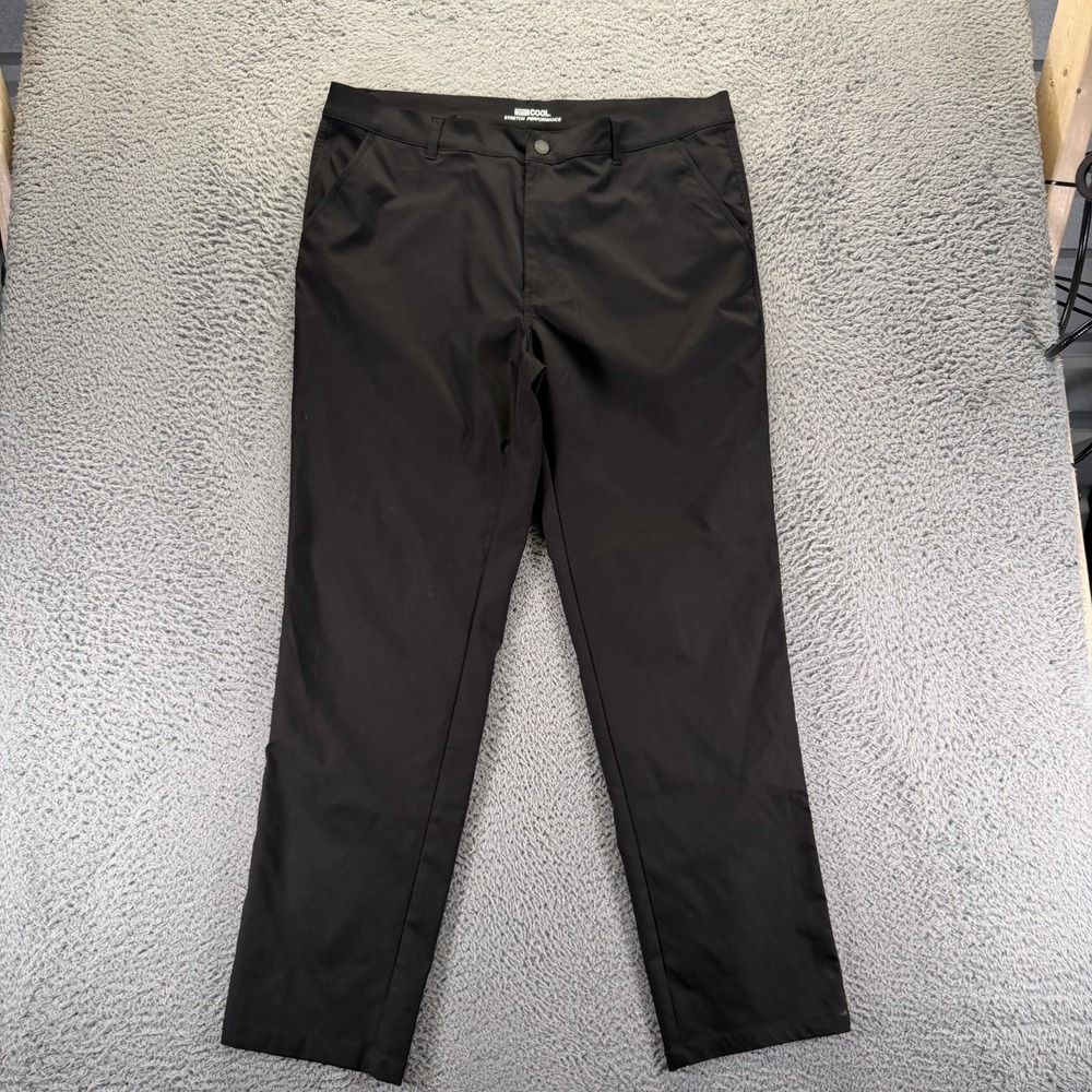 32 Degrees Cool Pant Men 38x32 Black Polyester Golf Straight Performance Stretch